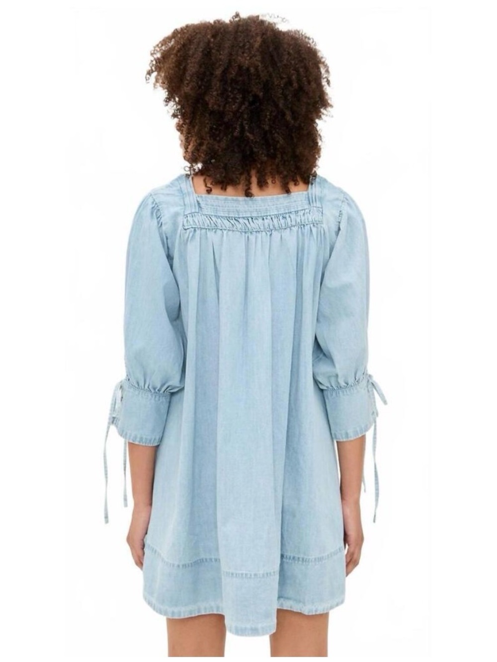 NWT Free People Sonora Denim Mini Dress In Cornflower - Picture 4 of 11